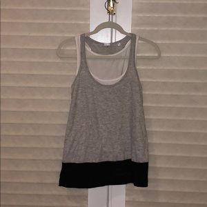 Vince racer back double layer tank